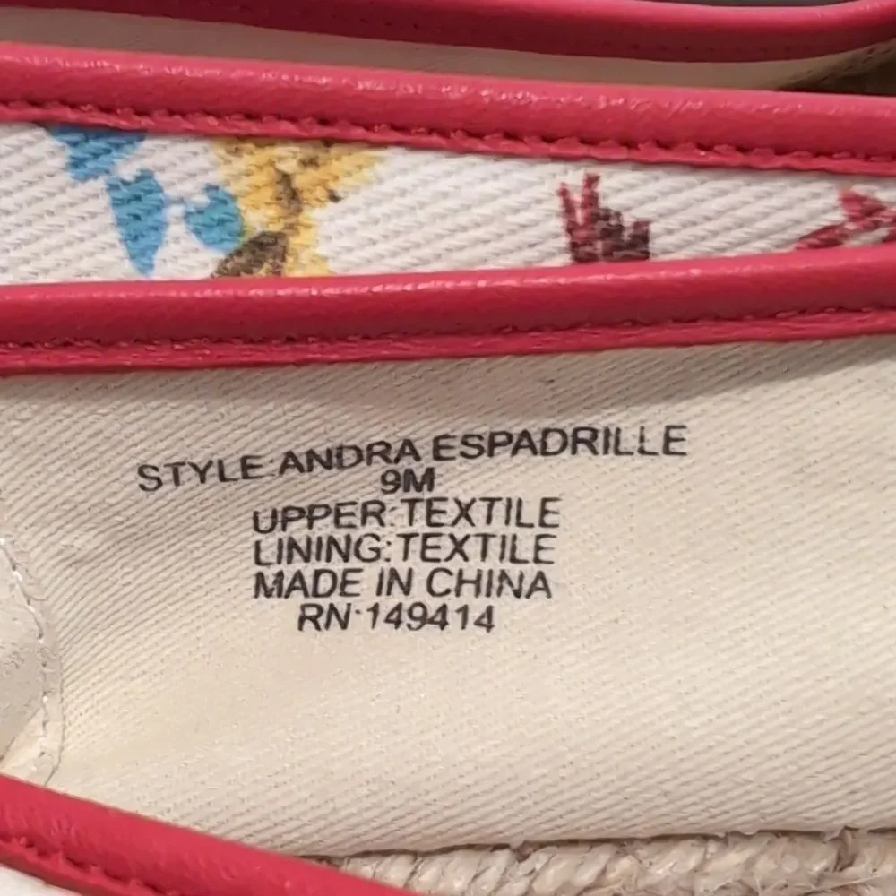 Johnny Was Andra Floral Embroidered Espadrille Shoe Size 9